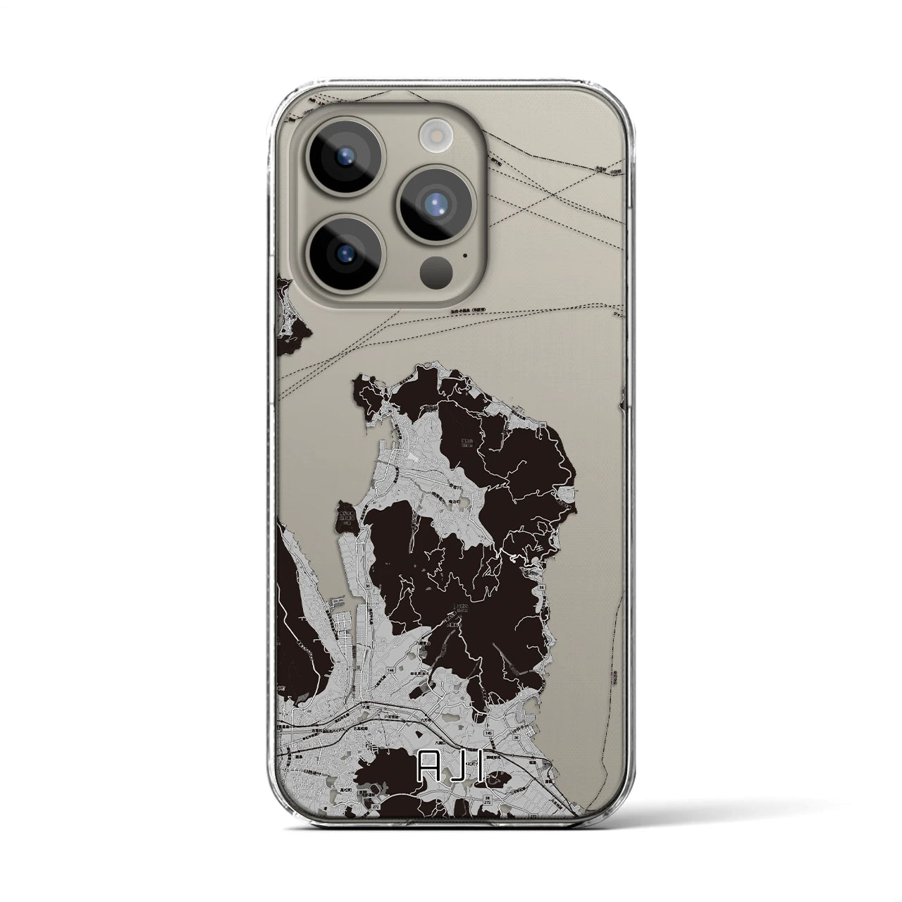 【庵治(香川県)】地図柄iPhoneケース(クリアタイプ)