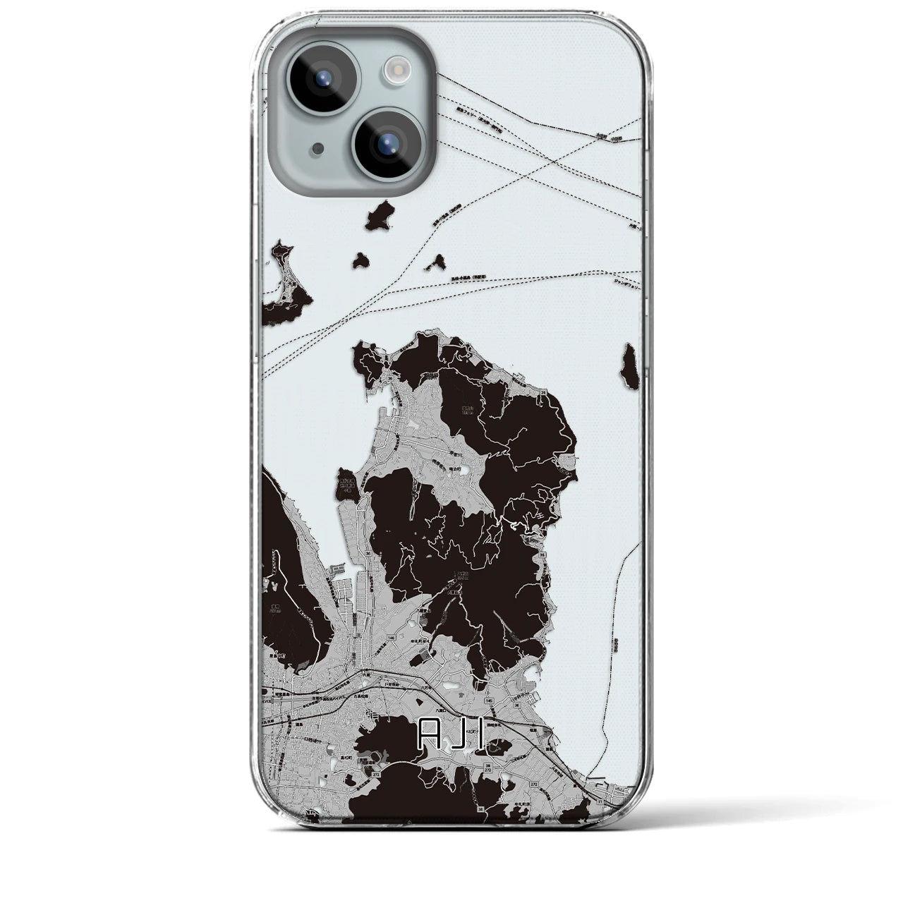 【庵治(香川県)】地図柄iPhoneケース(クリアタイプ)