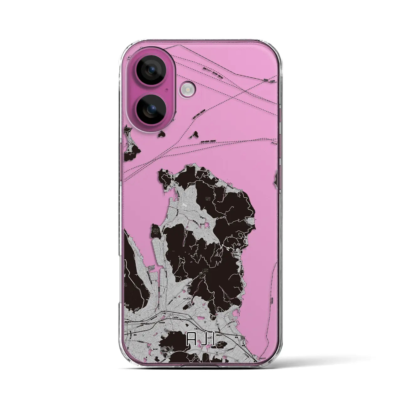 【庵治(香川県)】地図柄iPhoneケース(クリアタイプ)