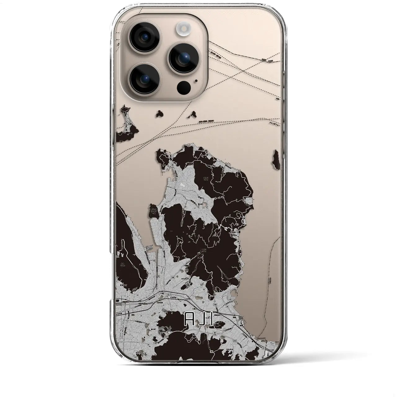 【庵治(香川県)】地図柄iPhoneケース(クリアタイプ)