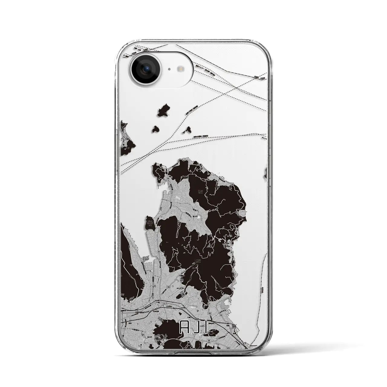 【庵治(香川県)】地図柄iPhoneケース(クリアタイプ)