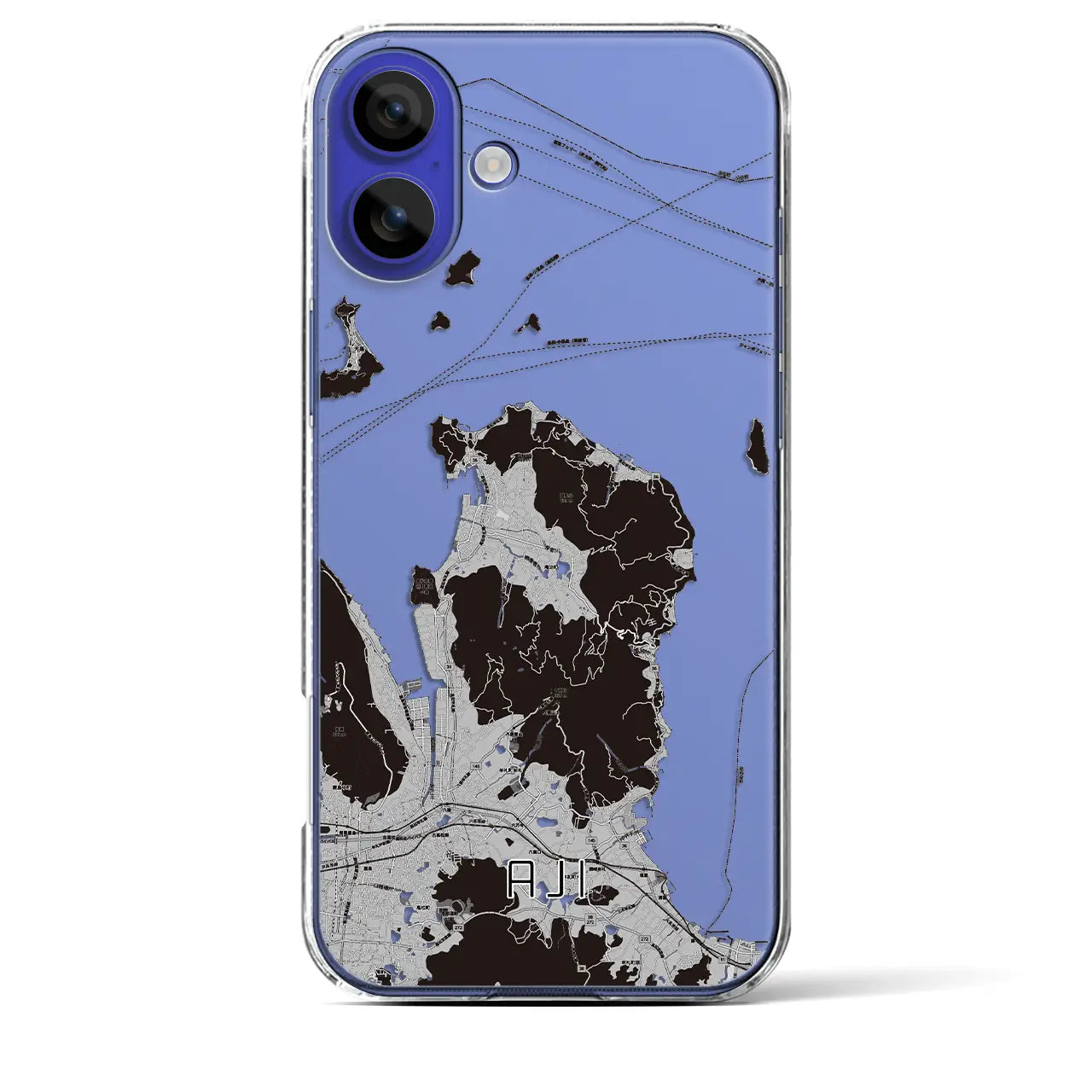 【庵治(香川県)】地図柄iPhoneケース(クリアタイプ)