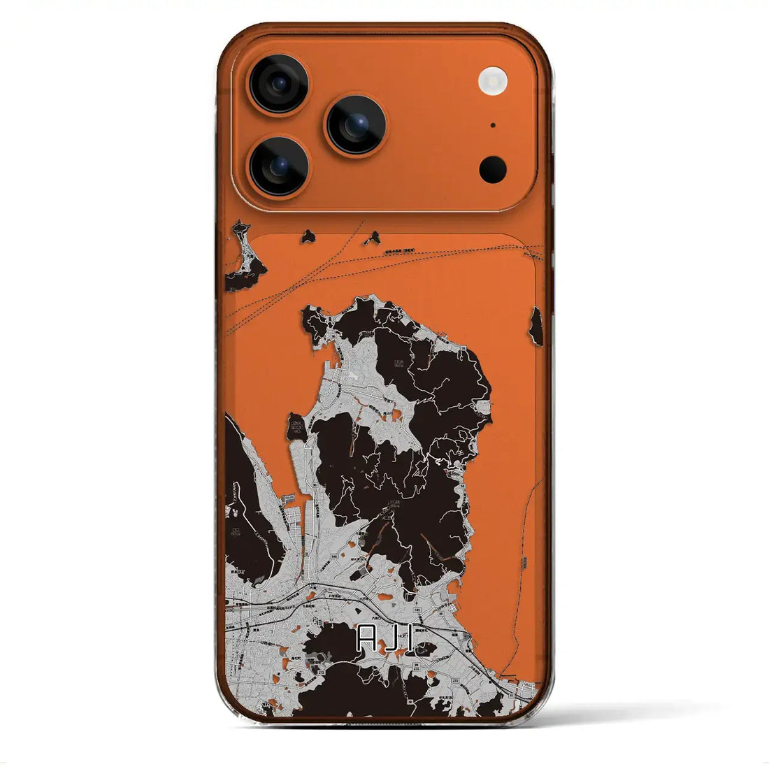 【庵治(香川県)】地図柄iPhoneケース(クリアタイプ)モノトーン・iPhone 17 Pro Max 用