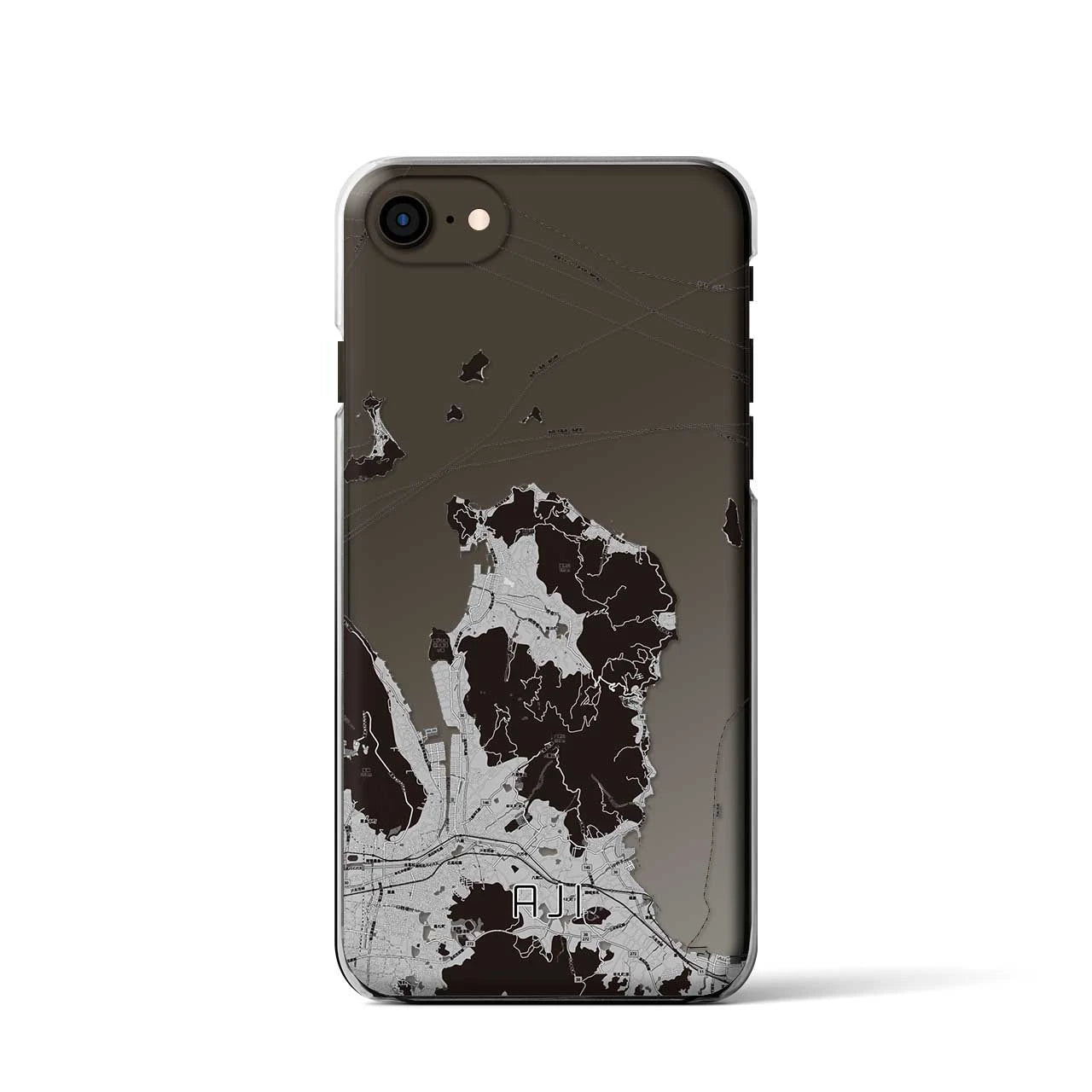 【庵治(香川県)】地図柄iPhoneケース(クリアタイプ)