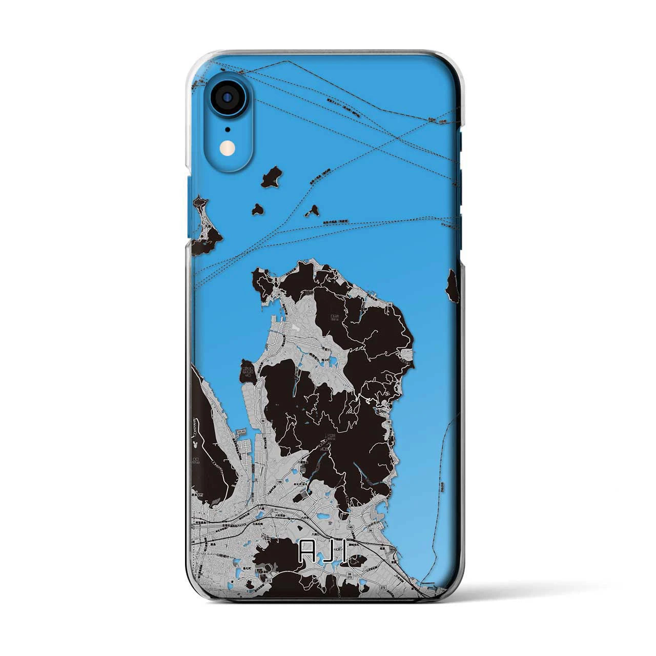 【庵治(香川県)】地図柄iPhoneケース(クリアタイプ)