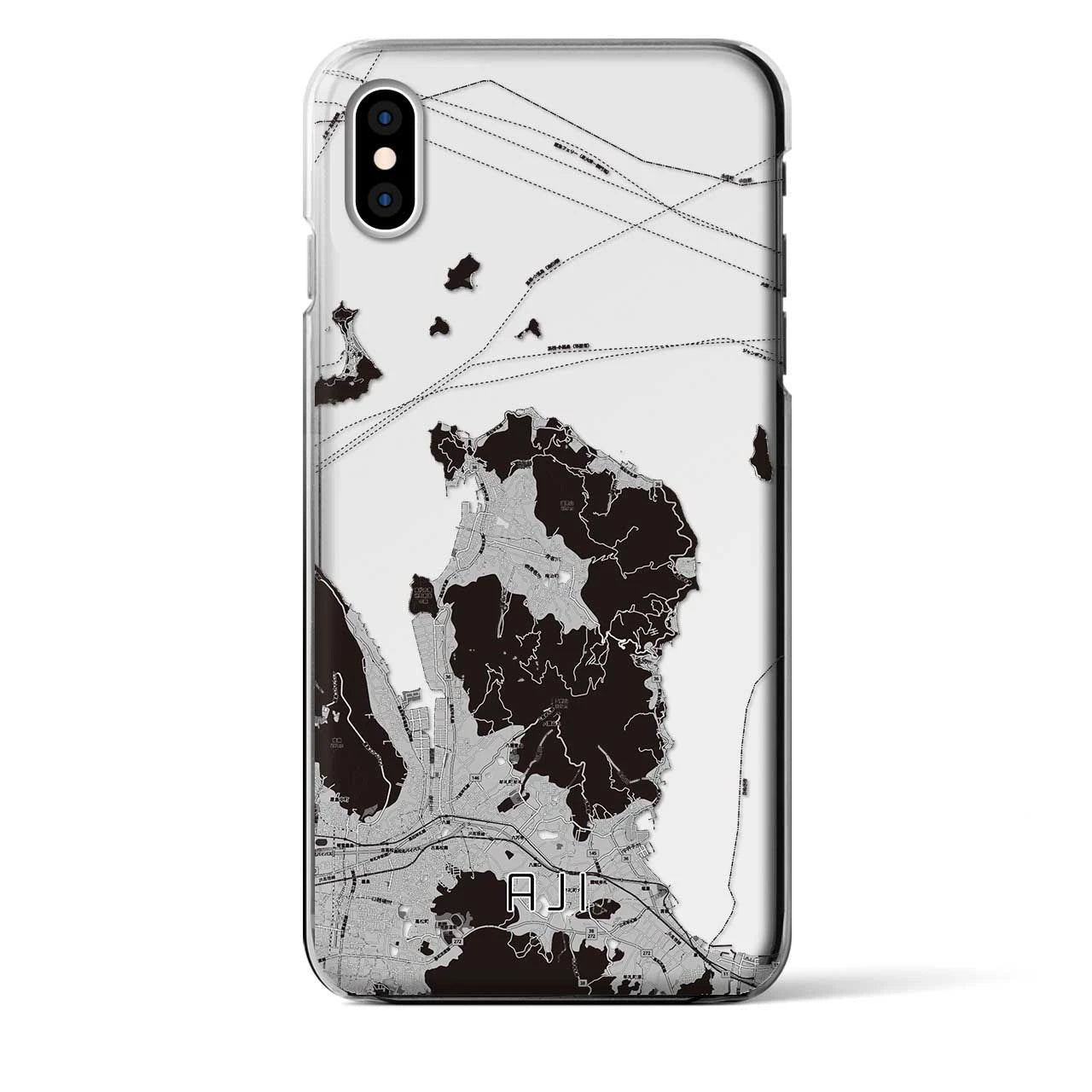 【庵治(香川県)】地図柄iPhoneケース(クリアタイプ)