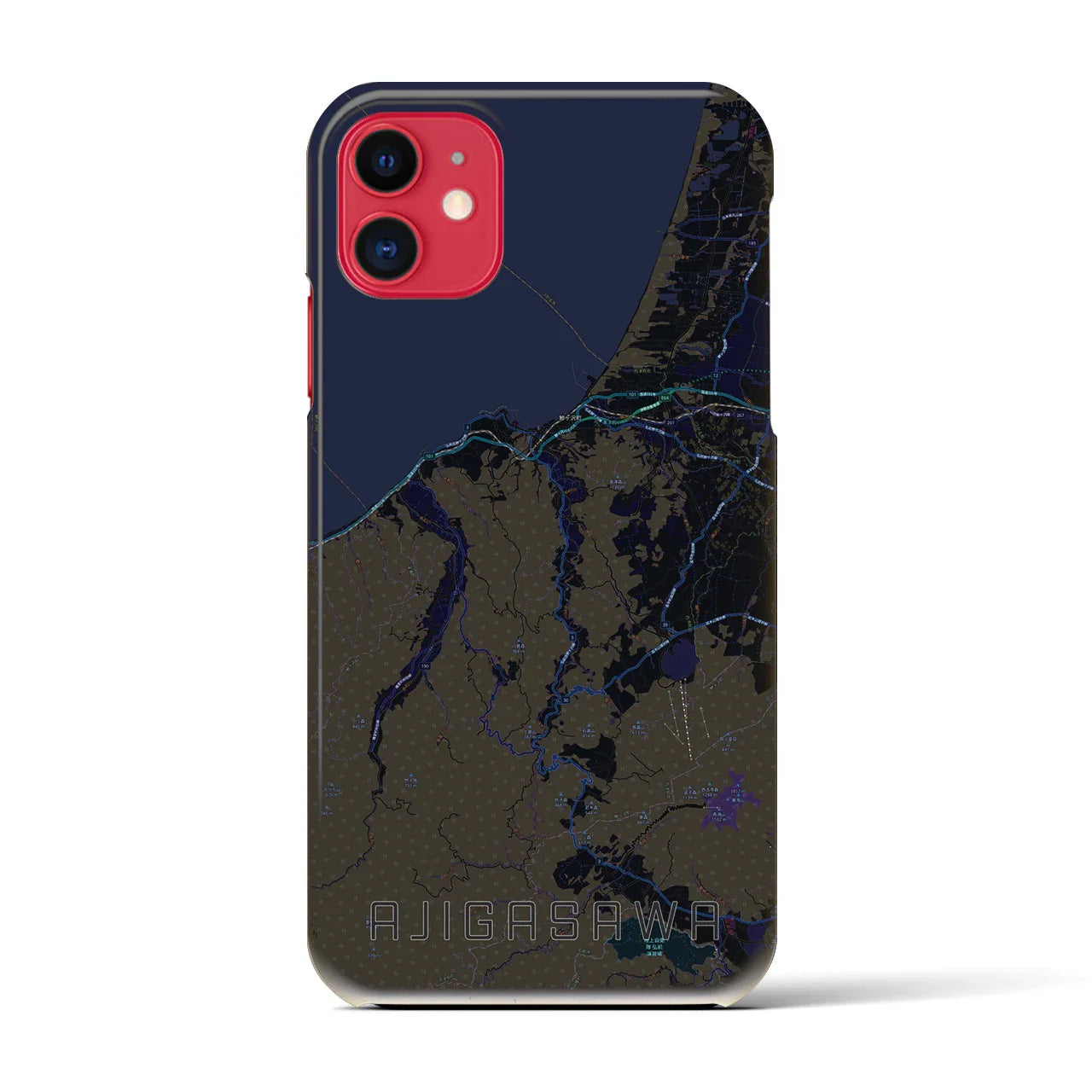 【鰺ヶ沢(青森県)】地図柄iPhoneケース(バックカバータイプ)