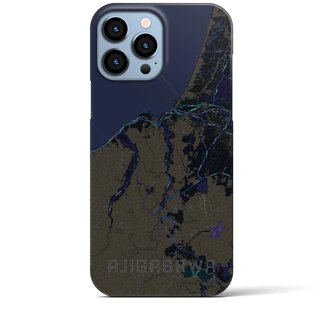 【鰺ヶ沢(青森県)】地図柄iPhoneケース(バックカバータイプ)