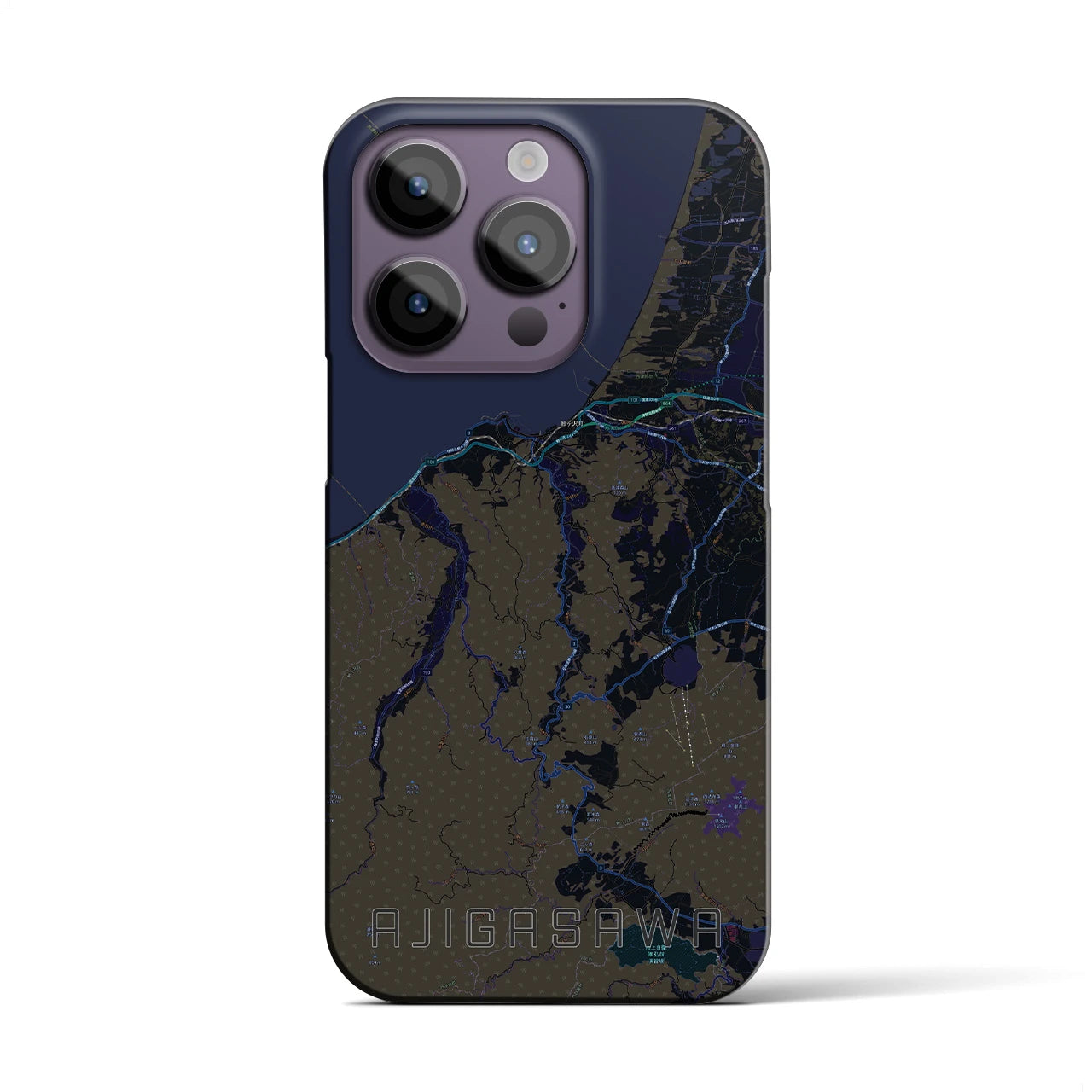 【鰺ヶ沢(青森県)】地図柄iPhoneケース(バックカバータイプ)