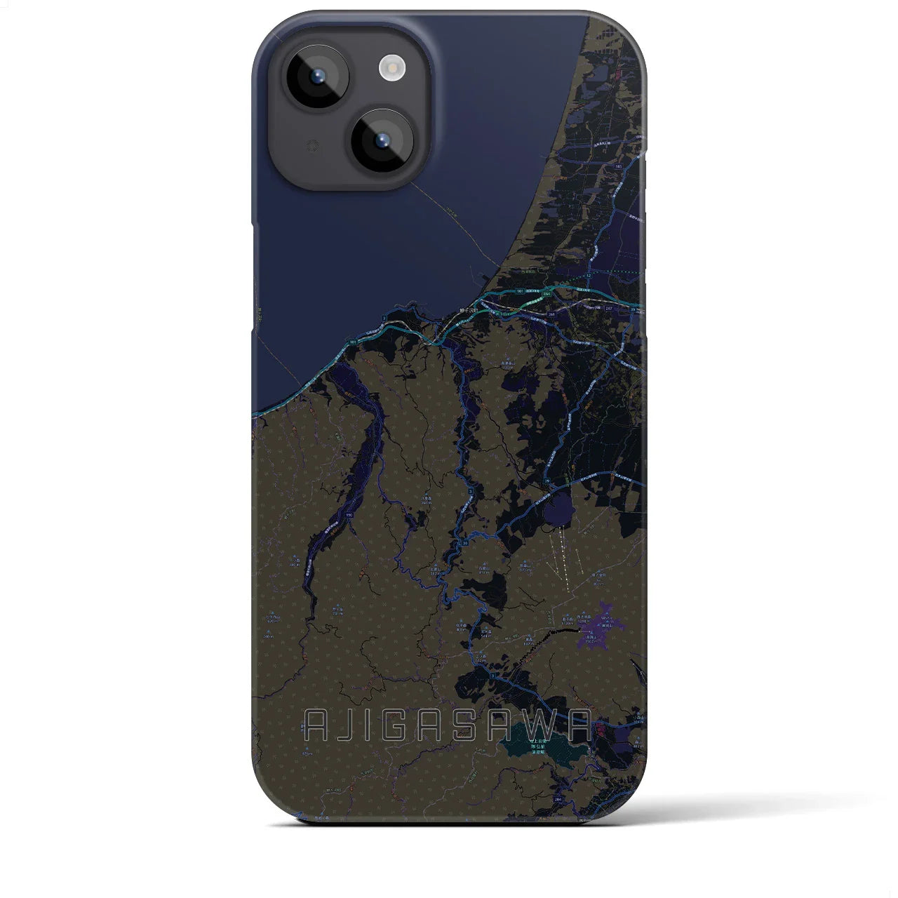 【鰺ヶ沢(青森県)】地図柄iPhoneケース(バックカバータイプ)