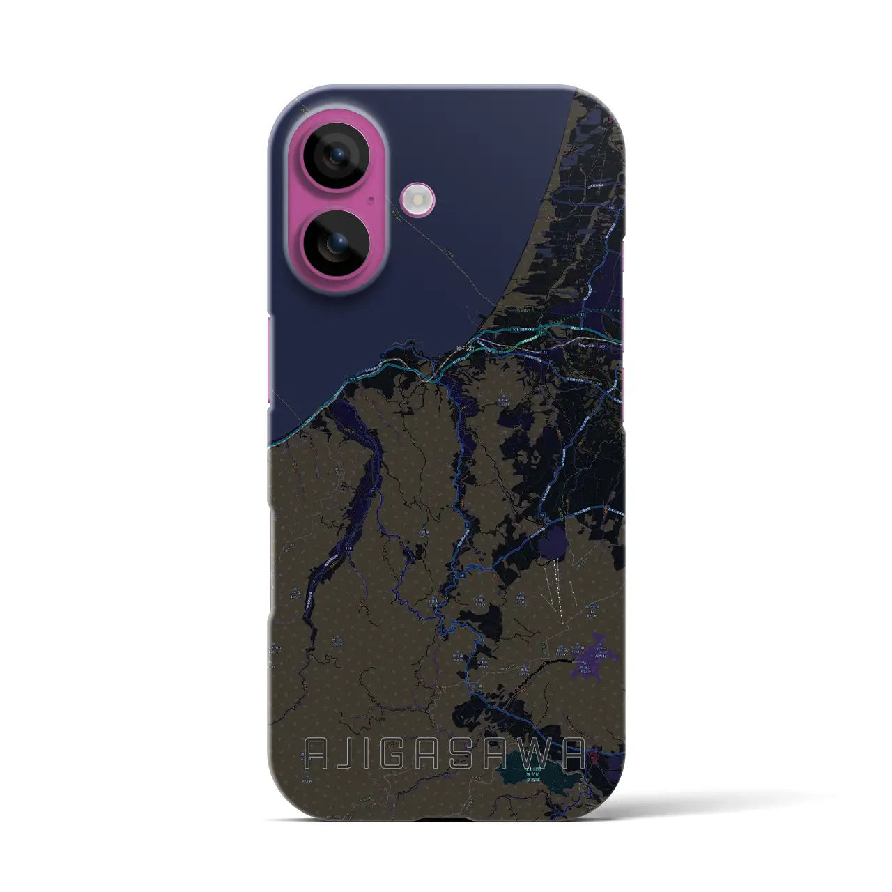 【鰺ヶ沢(青森県)】地図柄iPhoneケース(バックカバータイプ)