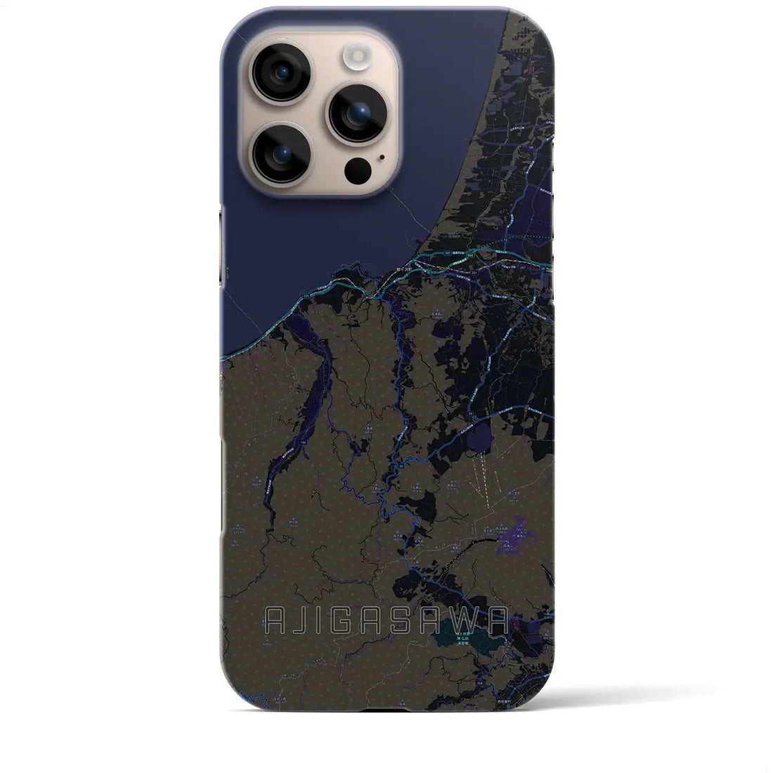 【鰺ヶ沢(青森県)】地図柄iPhoneケース(バックカバータイプ)