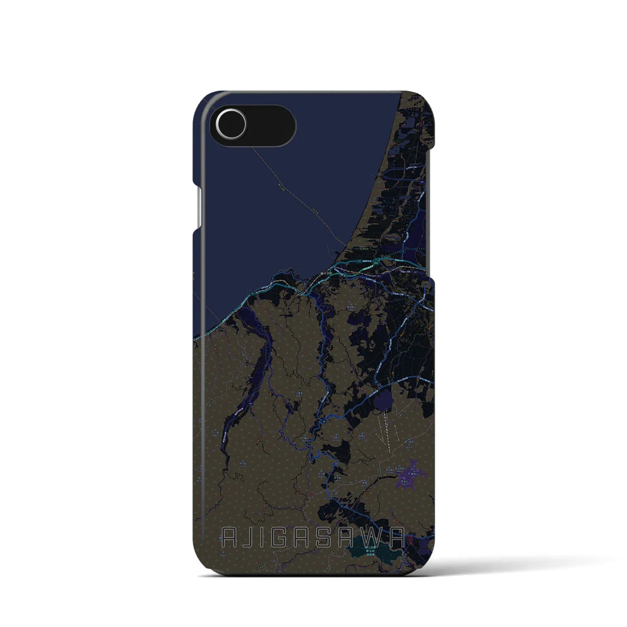 【鰺ヶ沢(青森県)】地図柄iPhoneケース(バックカバータイプ)