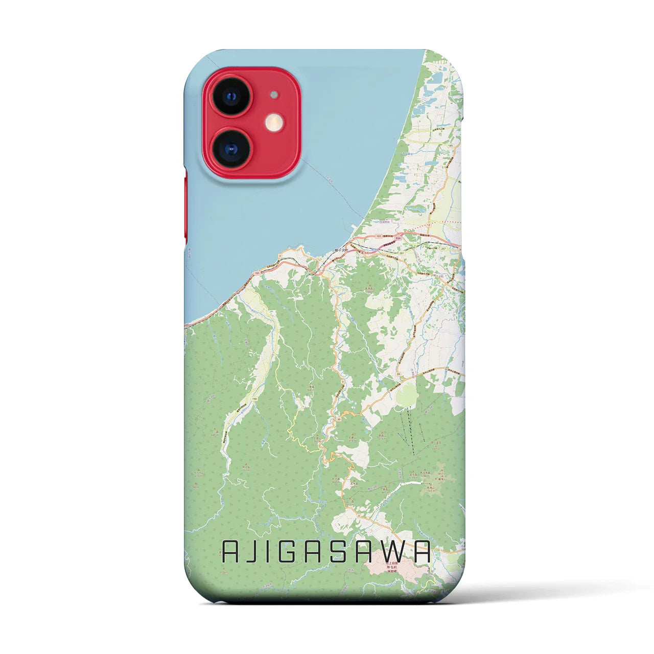 【鰺ヶ沢(青森県)】地図柄iPhoneケース(バックカバータイプ)