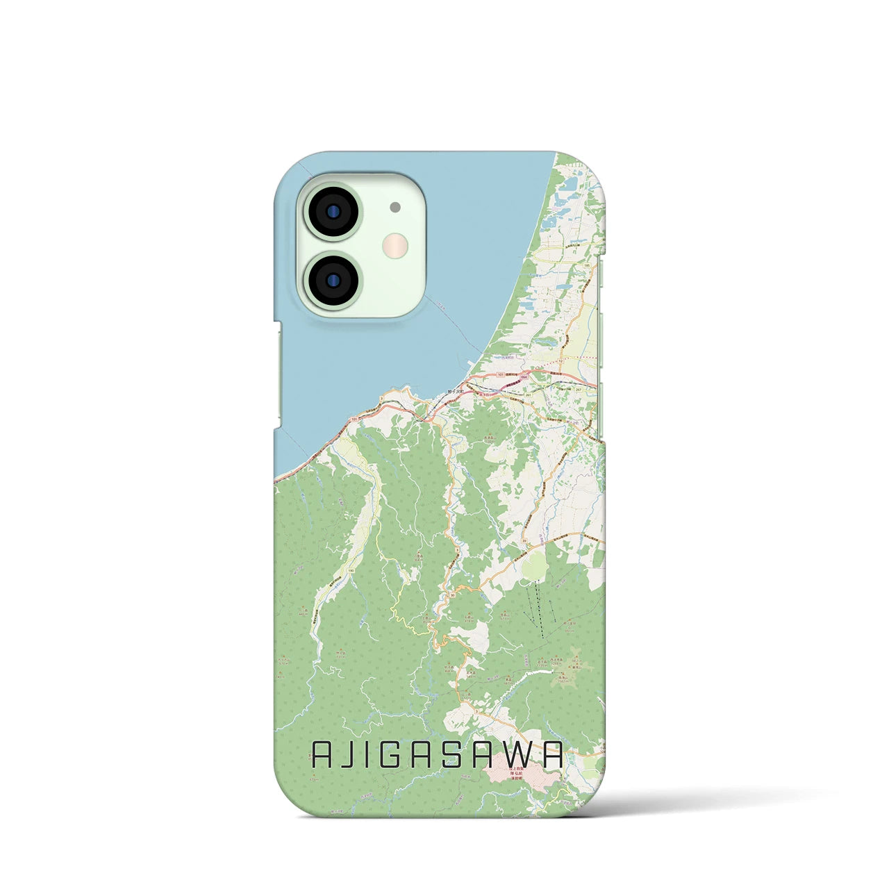 【鰺ヶ沢(青森県)】地図柄iPhoneケース(バックカバータイプ)