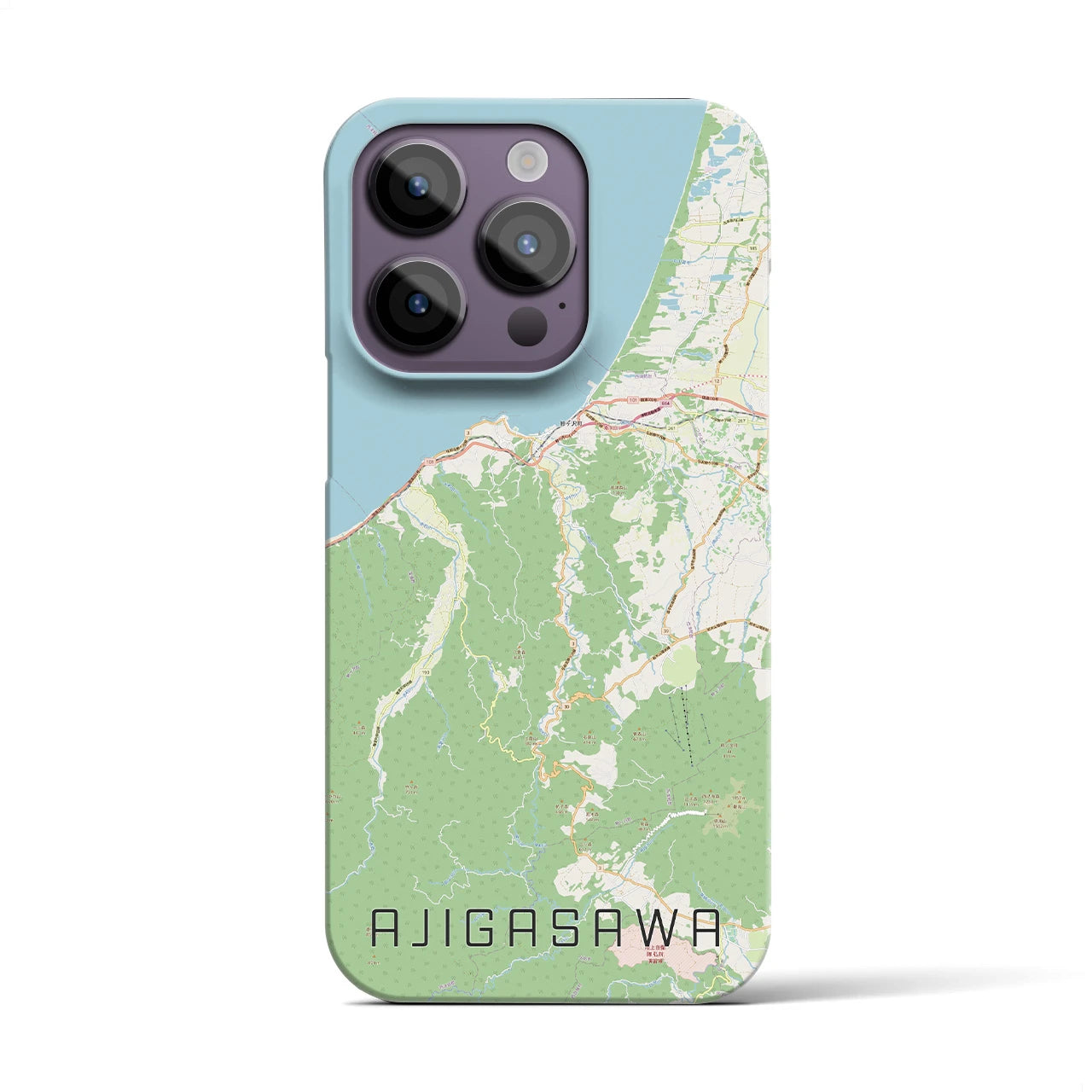 【鰺ヶ沢(青森県)】地図柄iPhoneケース(バックカバータイプ)