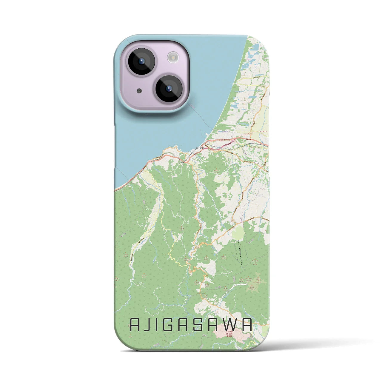 【鰺ヶ沢(青森県)】地図柄iPhoneケース(バックカバータイプ)