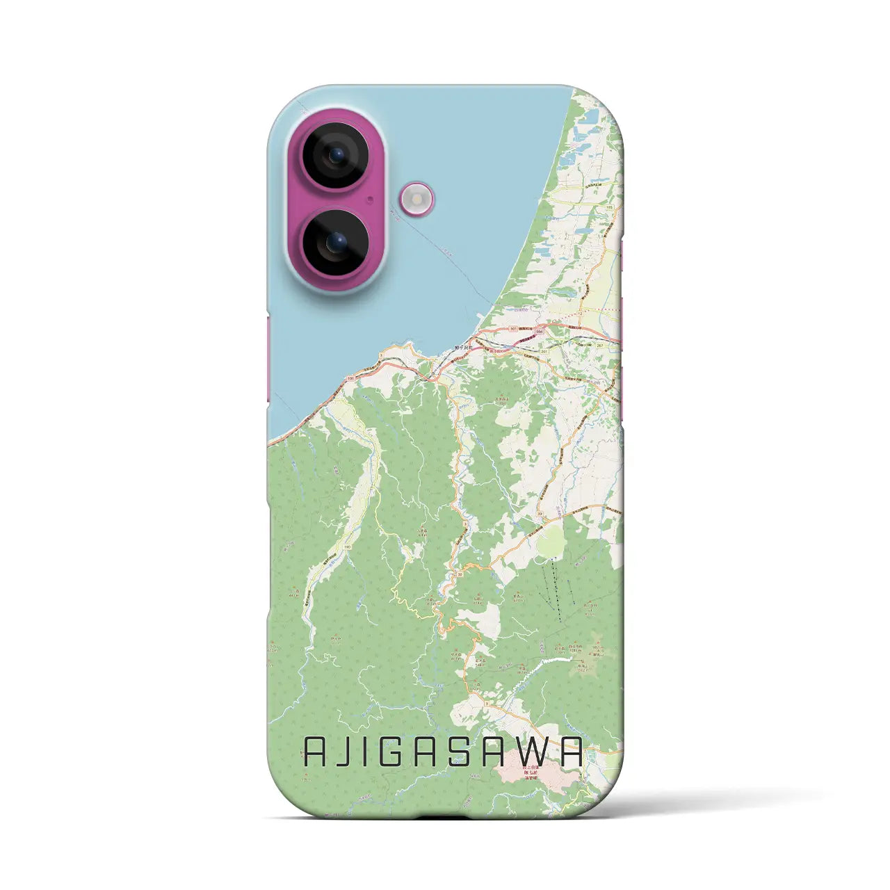 【鰺ヶ沢(青森県)】地図柄iPhoneケース(バックカバータイプ)