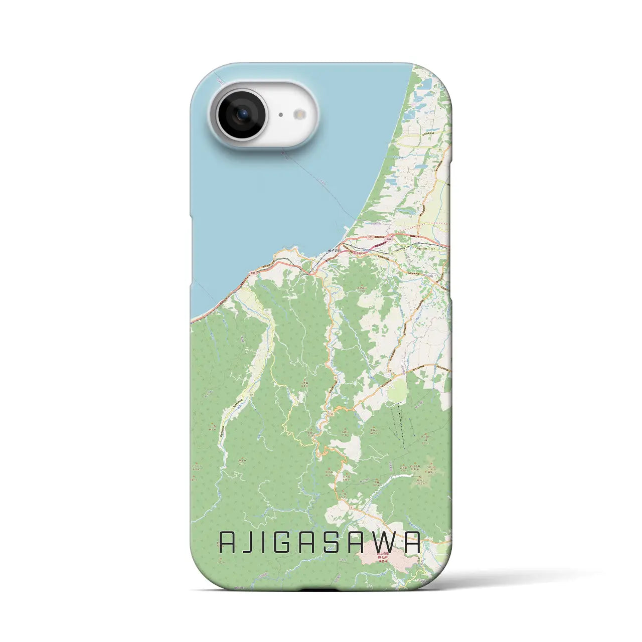 【鰺ヶ沢(青森県)】地図柄iPhoneケース(バックカバータイプ)