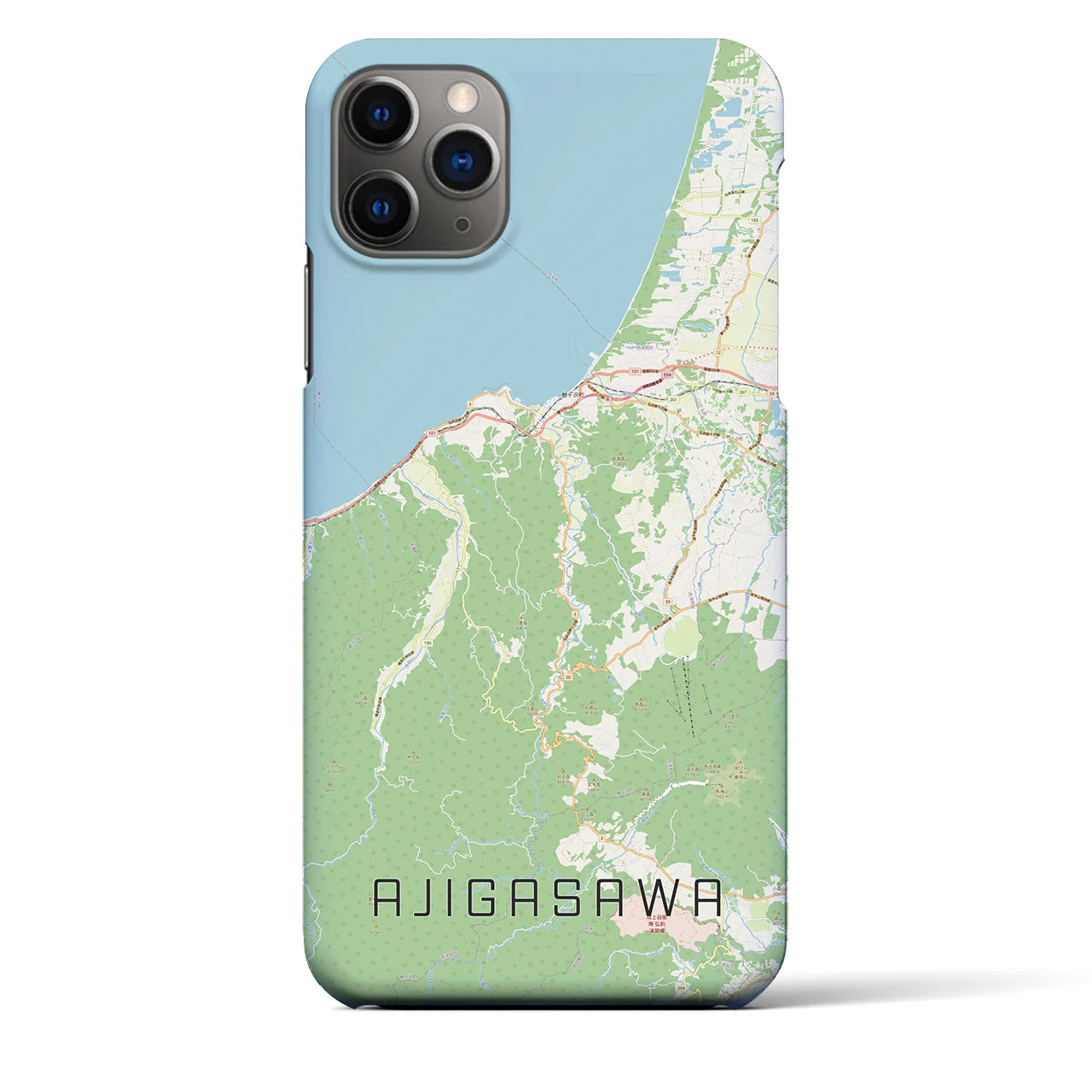 【鰺ヶ沢(青森県)】地図柄iPhoneケース(バックカバータイプ)