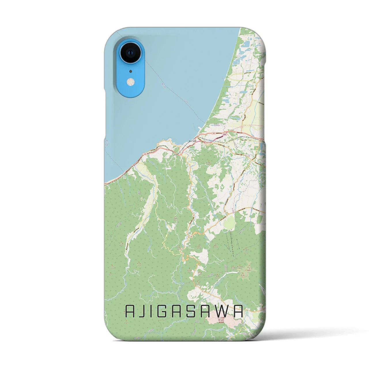 【鰺ヶ沢(青森県)】地図柄iPhoneケース(バックカバータイプ)