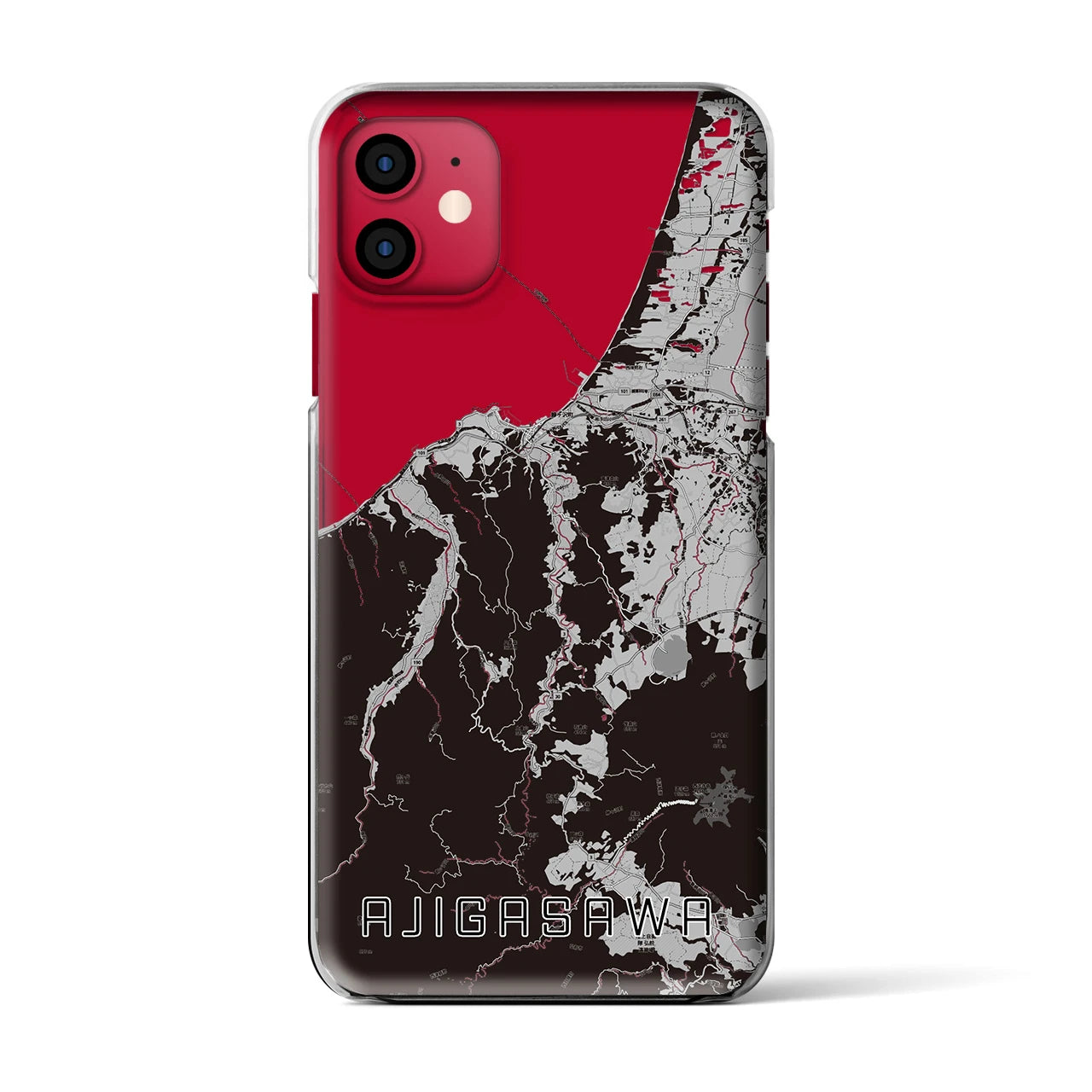 【鰺ヶ沢(青森県)】地図柄iPhoneケース(クリアタイプ)