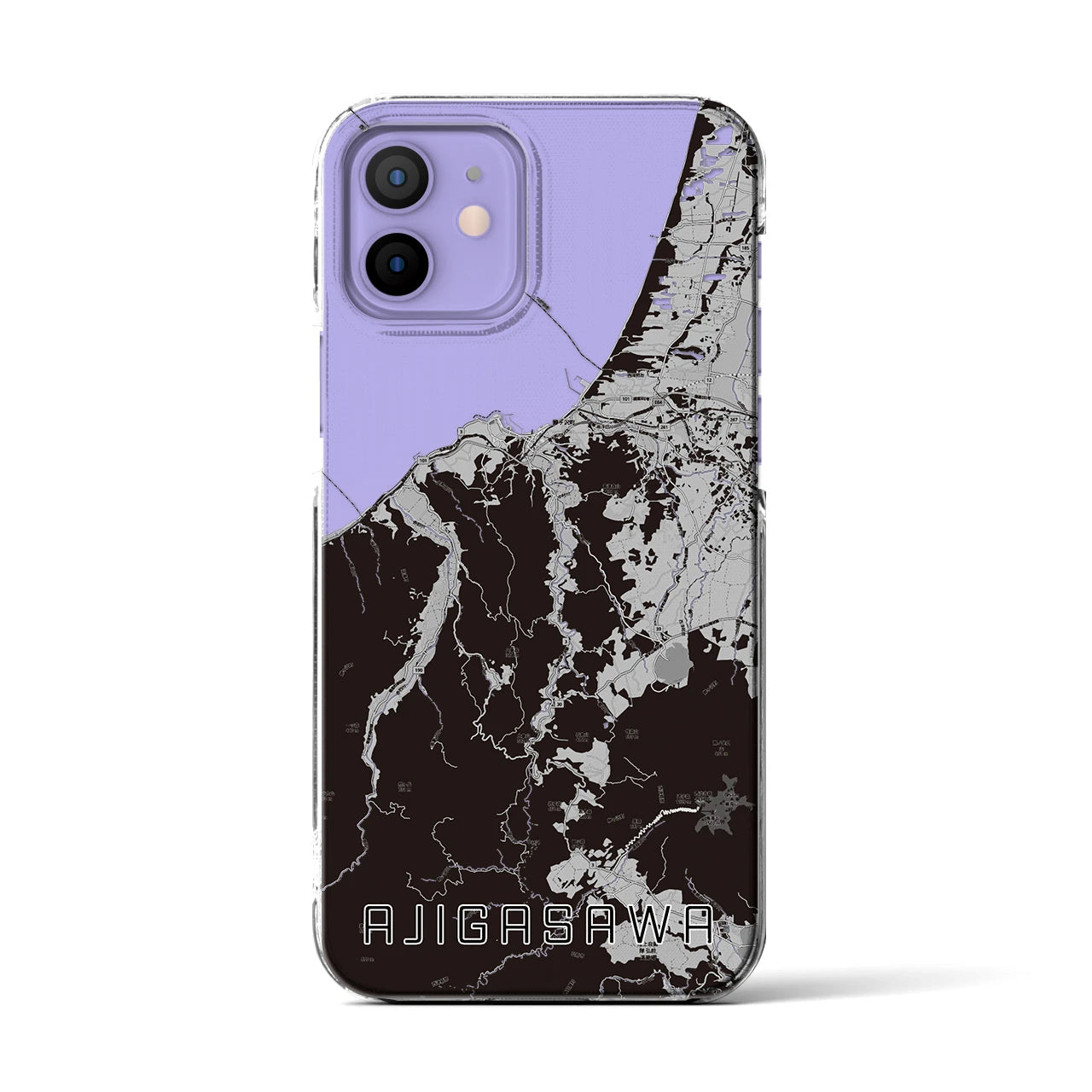 【鰺ヶ沢(青森県)】地図柄iPhoneケース(クリアタイプ)