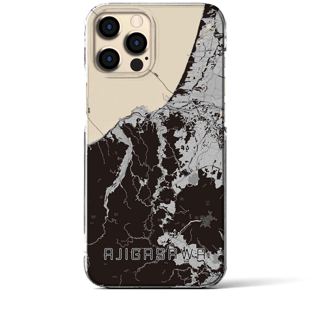 【鰺ヶ沢(青森県)】地図柄iPhoneケース(クリアタイプ)