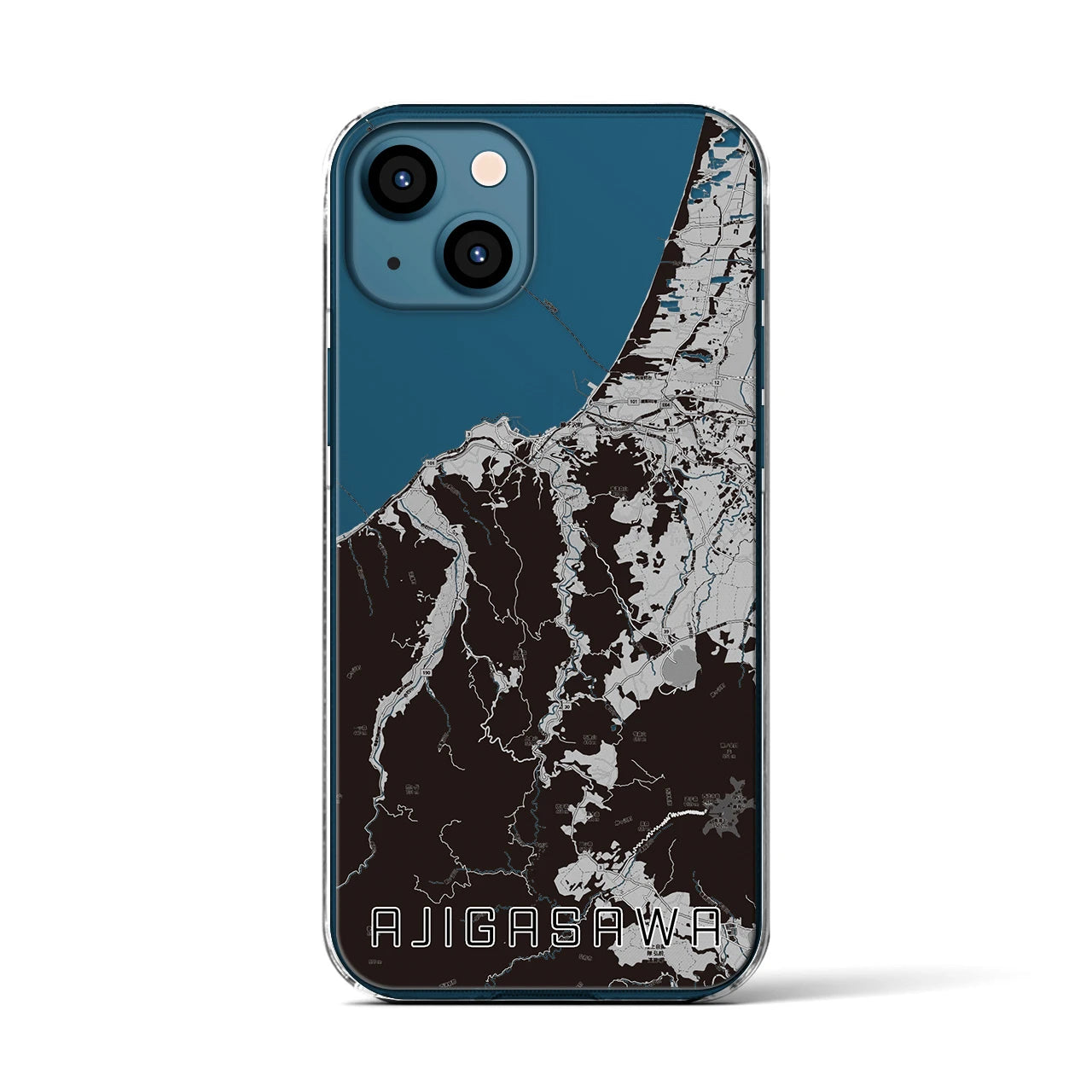 【鰺ヶ沢(青森県)】地図柄iPhoneケース(クリアタイプ)