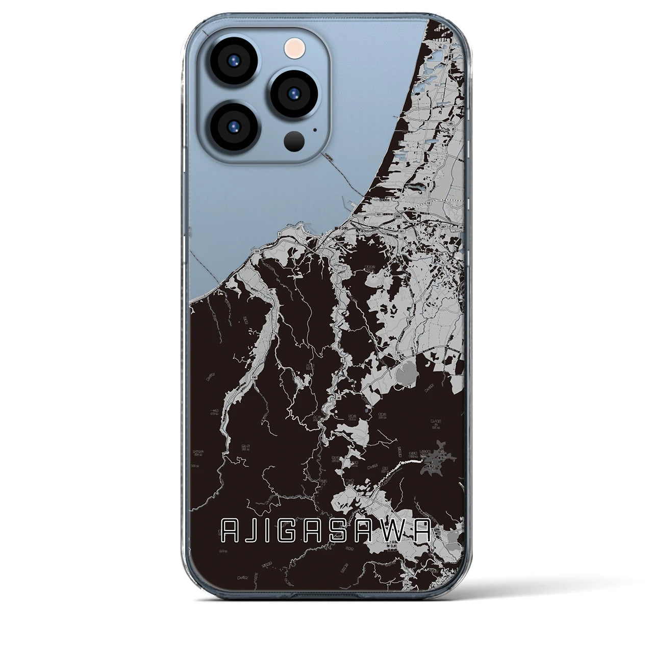 【鰺ヶ沢(青森県)】地図柄iPhoneケース(クリアタイプ)