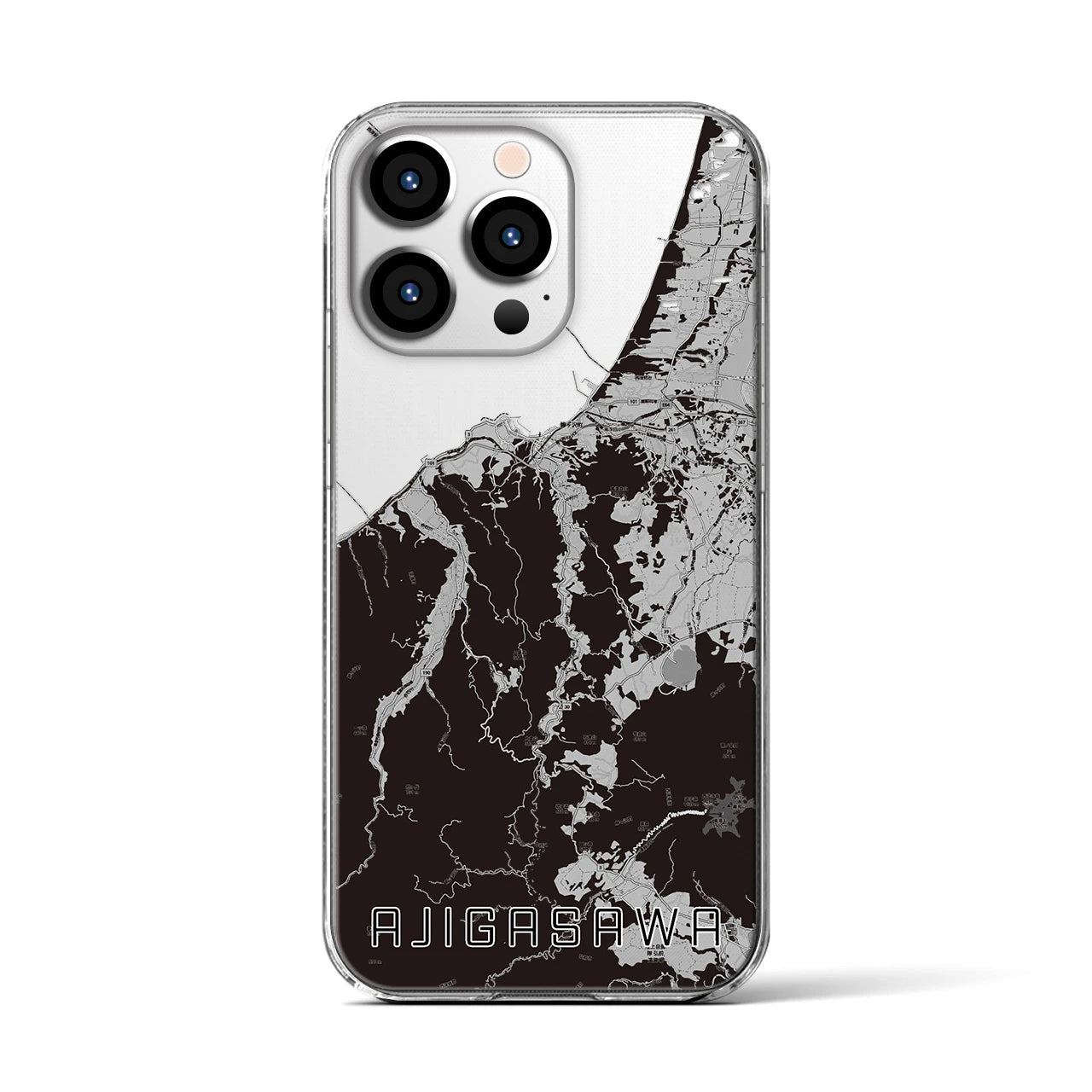 【鰺ヶ沢(青森県)】地図柄iPhoneケース(クリアタイプ)