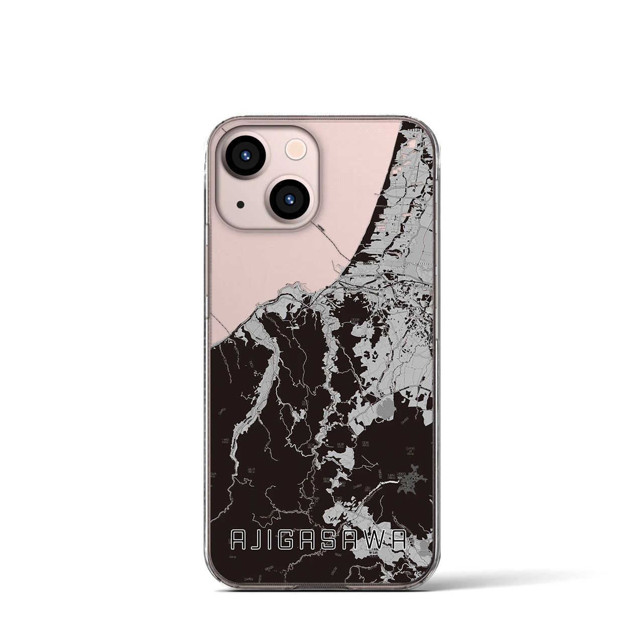 【鰺ヶ沢(青森県)】地図柄iPhoneケース(クリアタイプ)