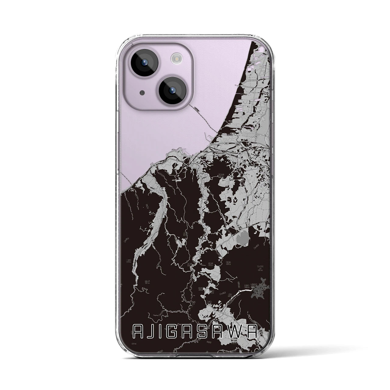 【鰺ヶ沢(青森県)】地図柄iPhoneケース(クリアタイプ)