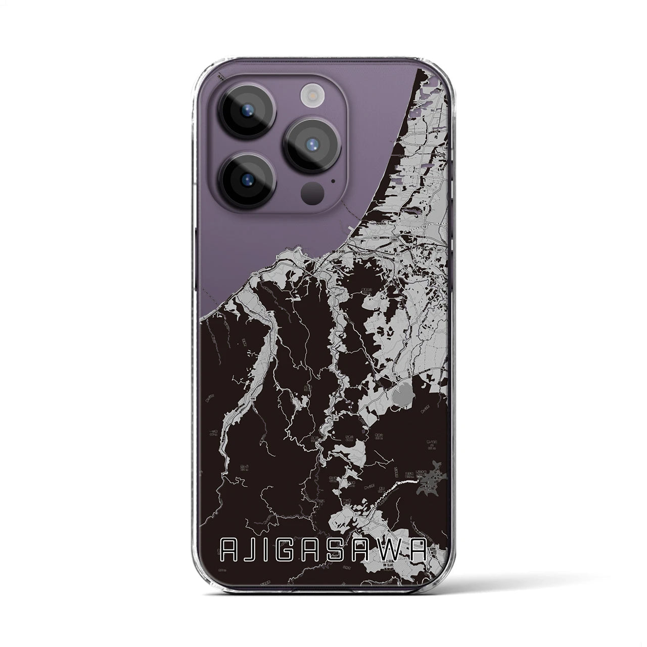 【鰺ヶ沢(青森県)】地図柄iPhoneケース(クリアタイプ)