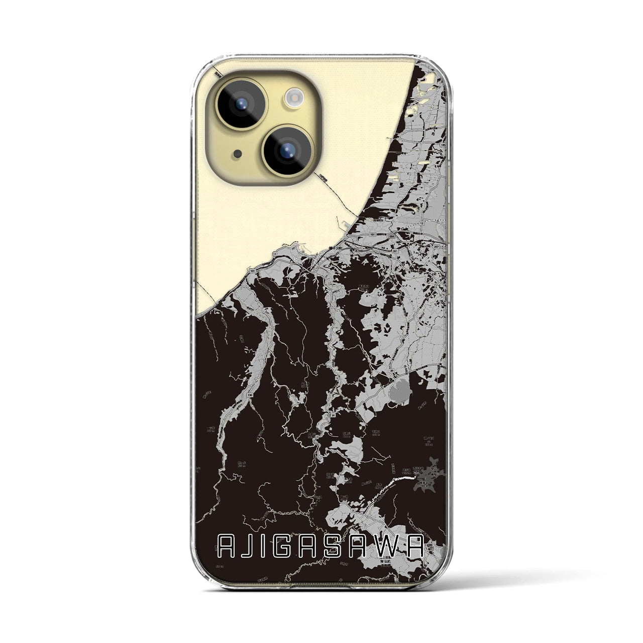 【鰺ヶ沢(青森県)】地図柄iPhoneケース(クリアタイプ)