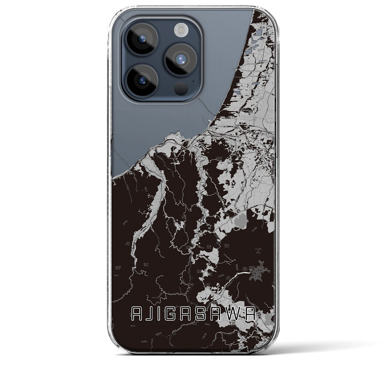 【鰺ヶ沢(青森県)】地図柄iPhoneケース(クリアタイプ)