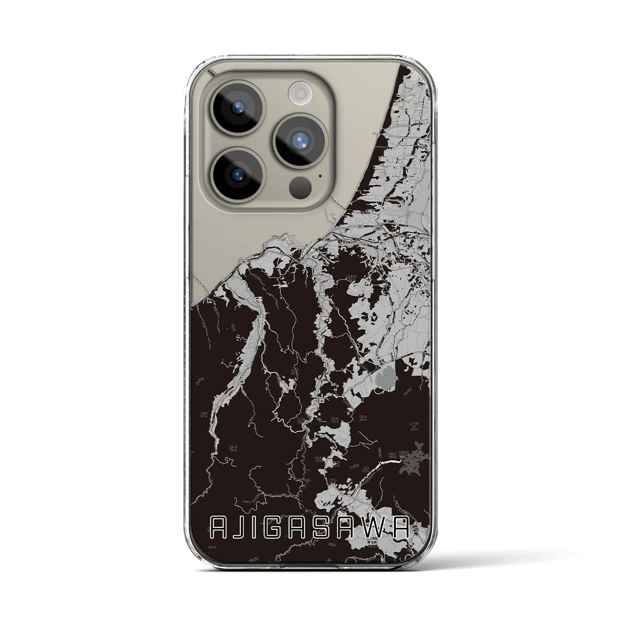 【鰺ヶ沢(青森県)】地図柄iPhoneケース(クリアタイプ)