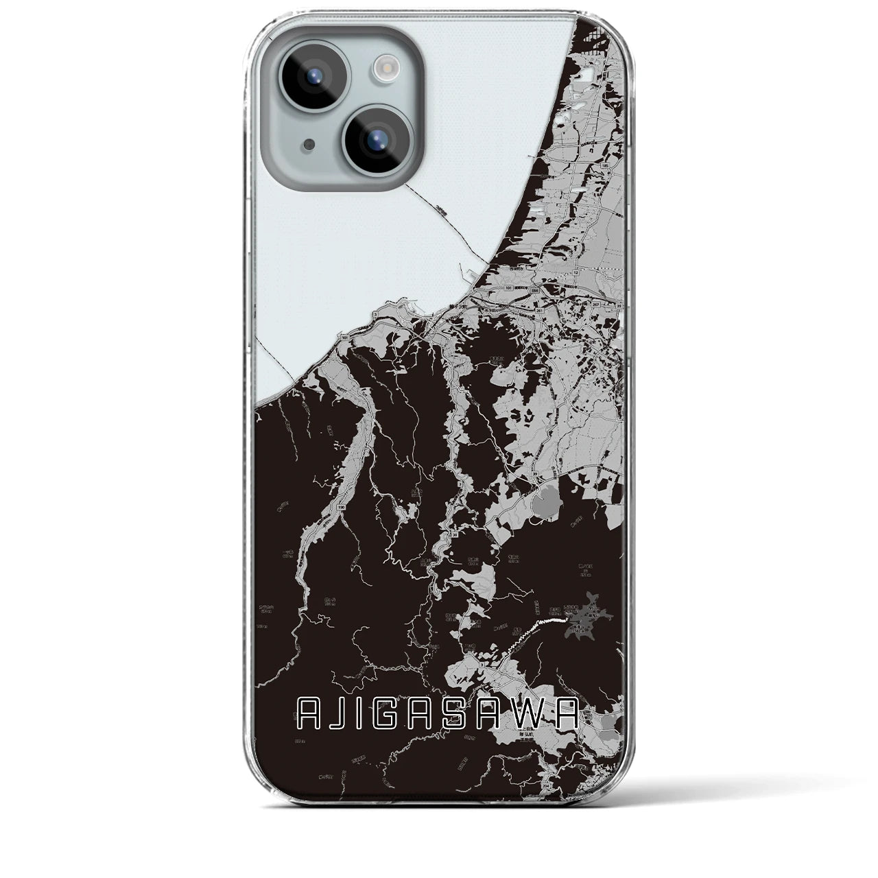 【鰺ヶ沢(青森県)】地図柄iPhoneケース(クリアタイプ)