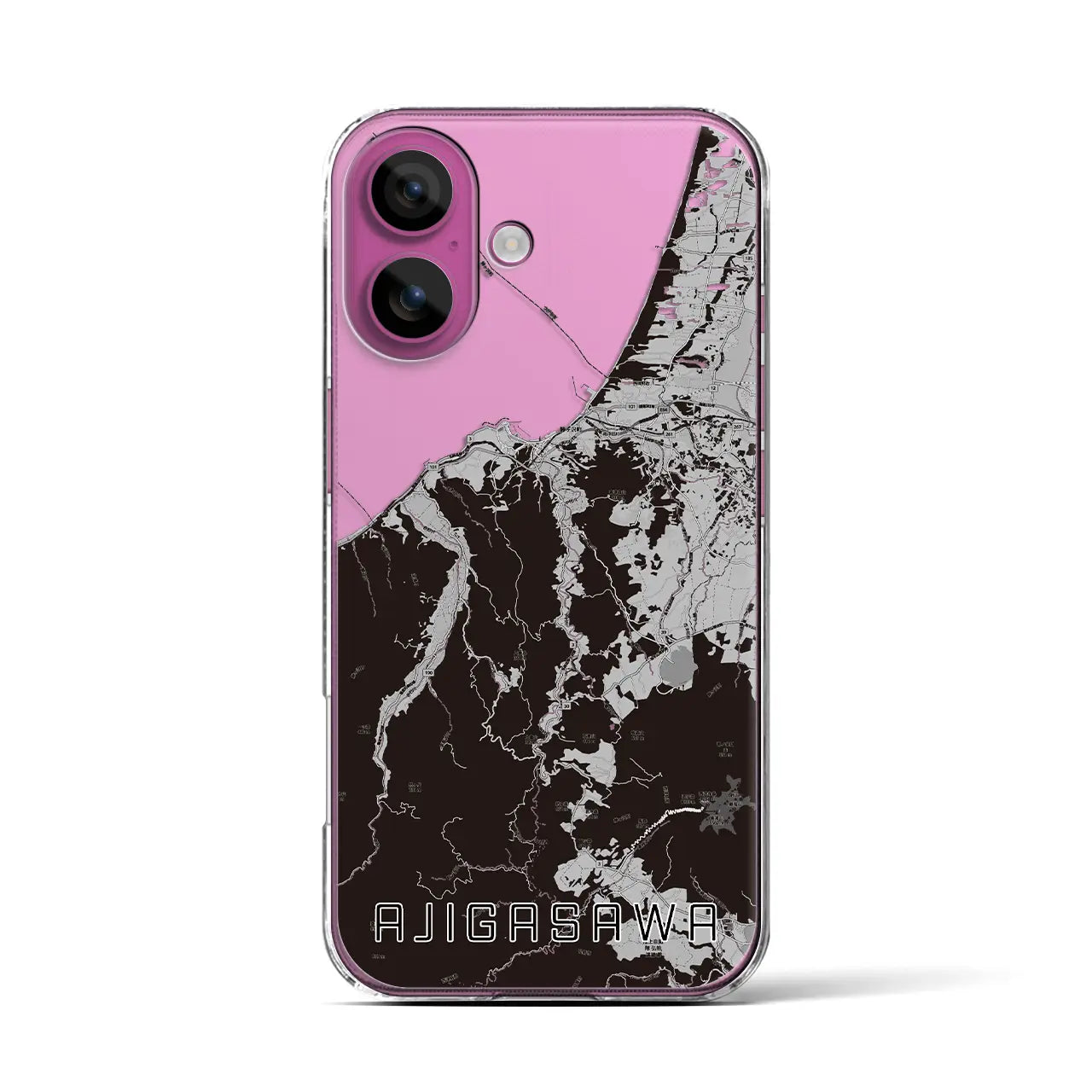 【鰺ヶ沢(青森県)】地図柄iPhoneケース(クリアタイプ)