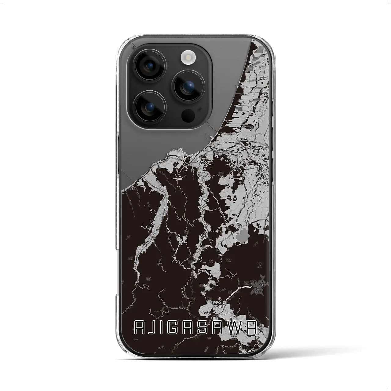 【鰺ヶ沢(青森県)】地図柄iPhoneケース(クリアタイプ)