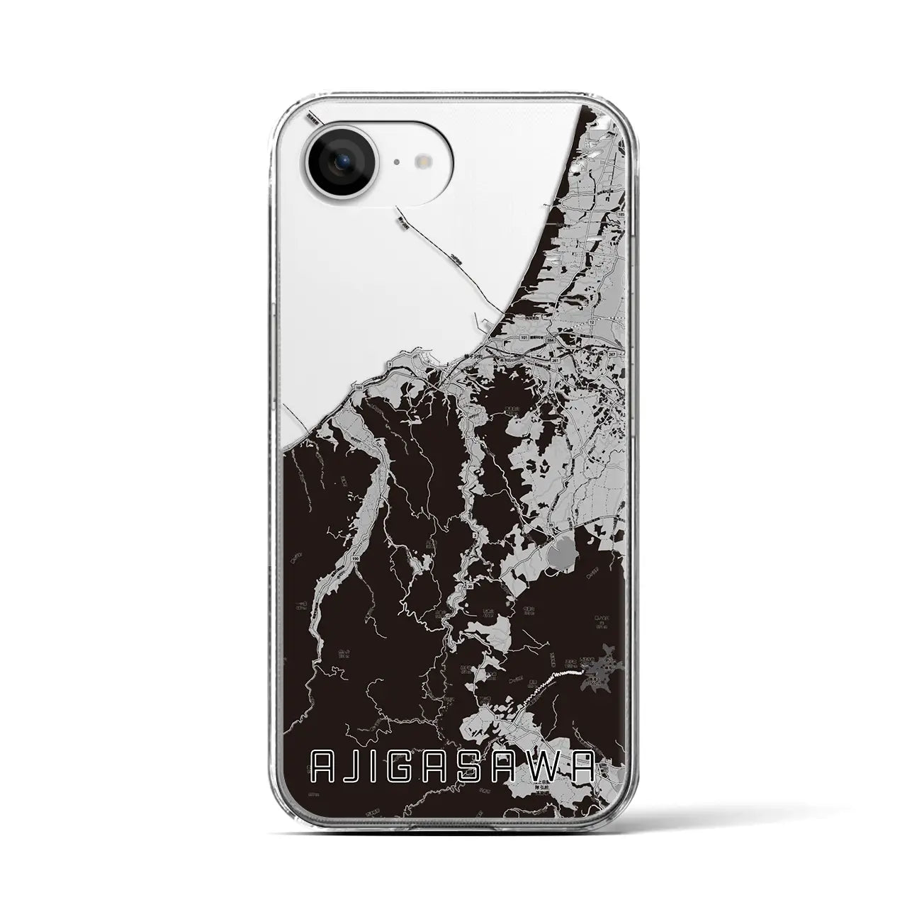 【鰺ヶ沢(青森県)】地図柄iPhoneケース(クリアタイプ)