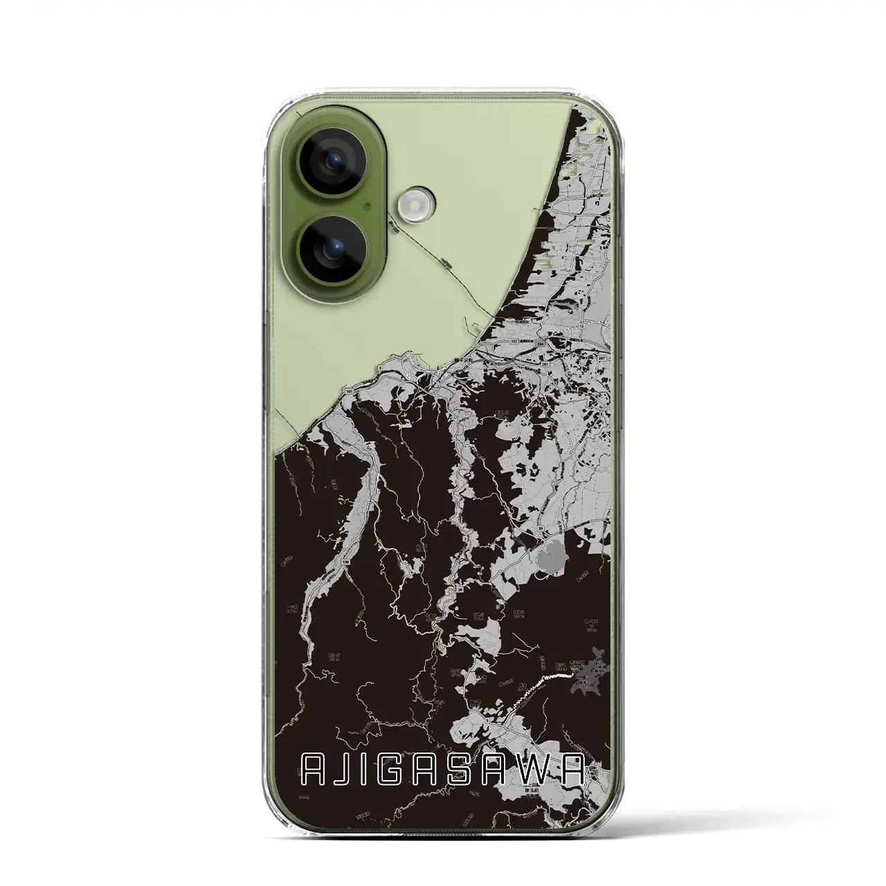 【鰺ヶ沢(青森県)】地図柄iPhoneケース(クリアタイプ)