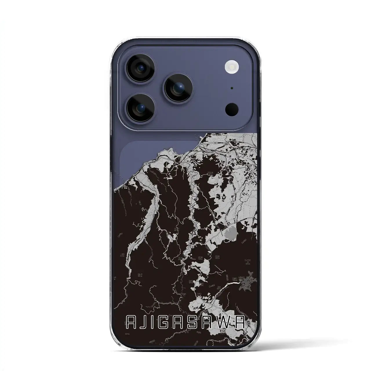 【鰺ヶ沢(青森県)】地図柄iPhoneケース(クリアタイプ)