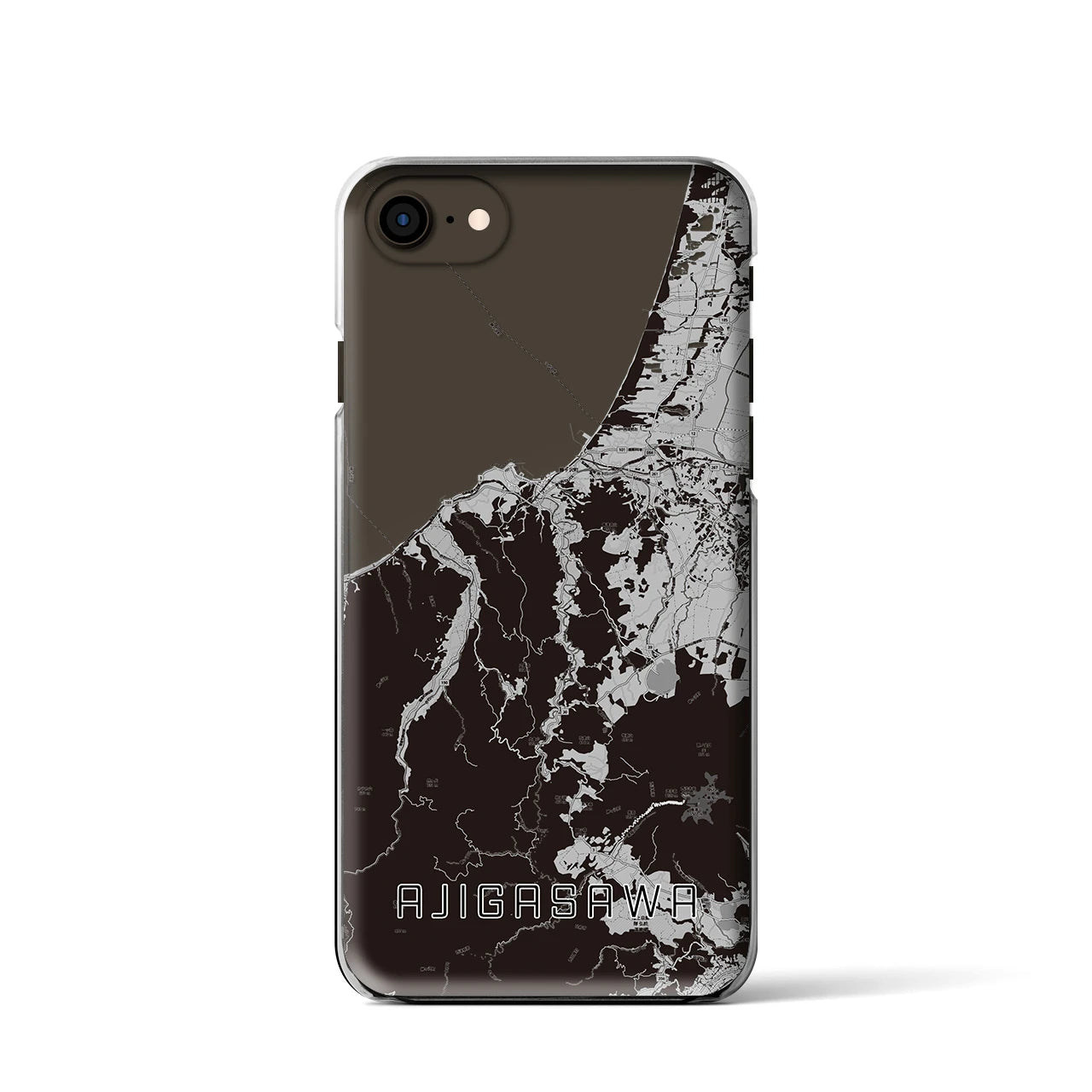 【鰺ヶ沢(青森県)】地図柄iPhoneケース(クリアタイプ)