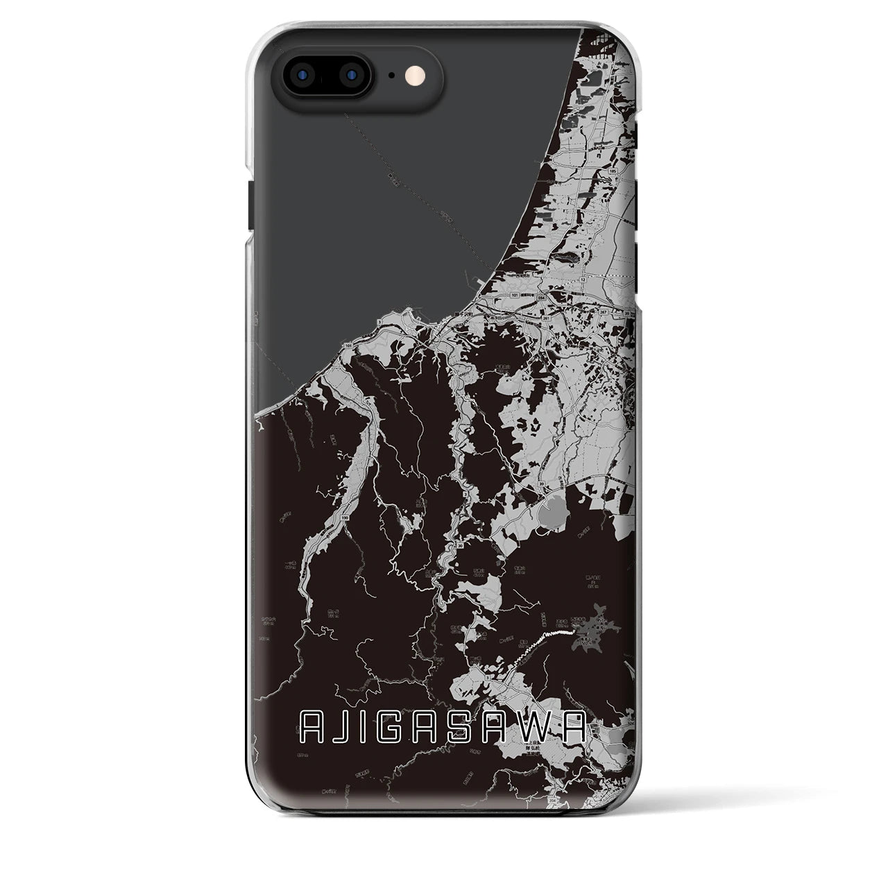 【鰺ヶ沢(青森県)】地図柄iPhoneケース(クリアタイプ)