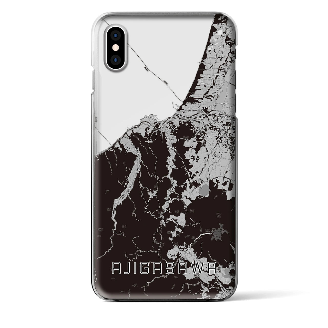 【鰺ヶ沢(青森県)】地図柄iPhoneケース(クリアタイプ)