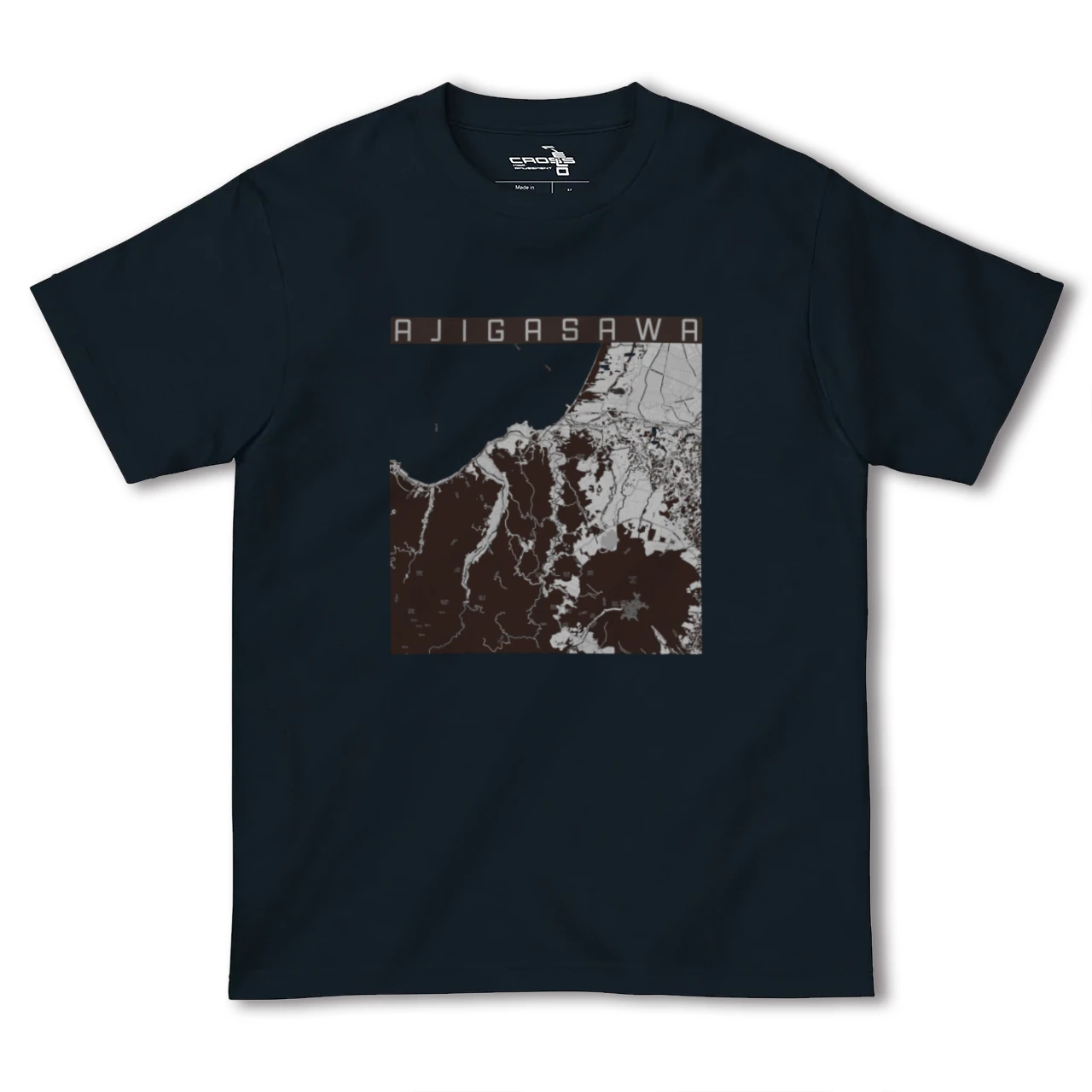 【鰺ヶ沢(青森県)】地図柄ヘビーウェイトTシャツ