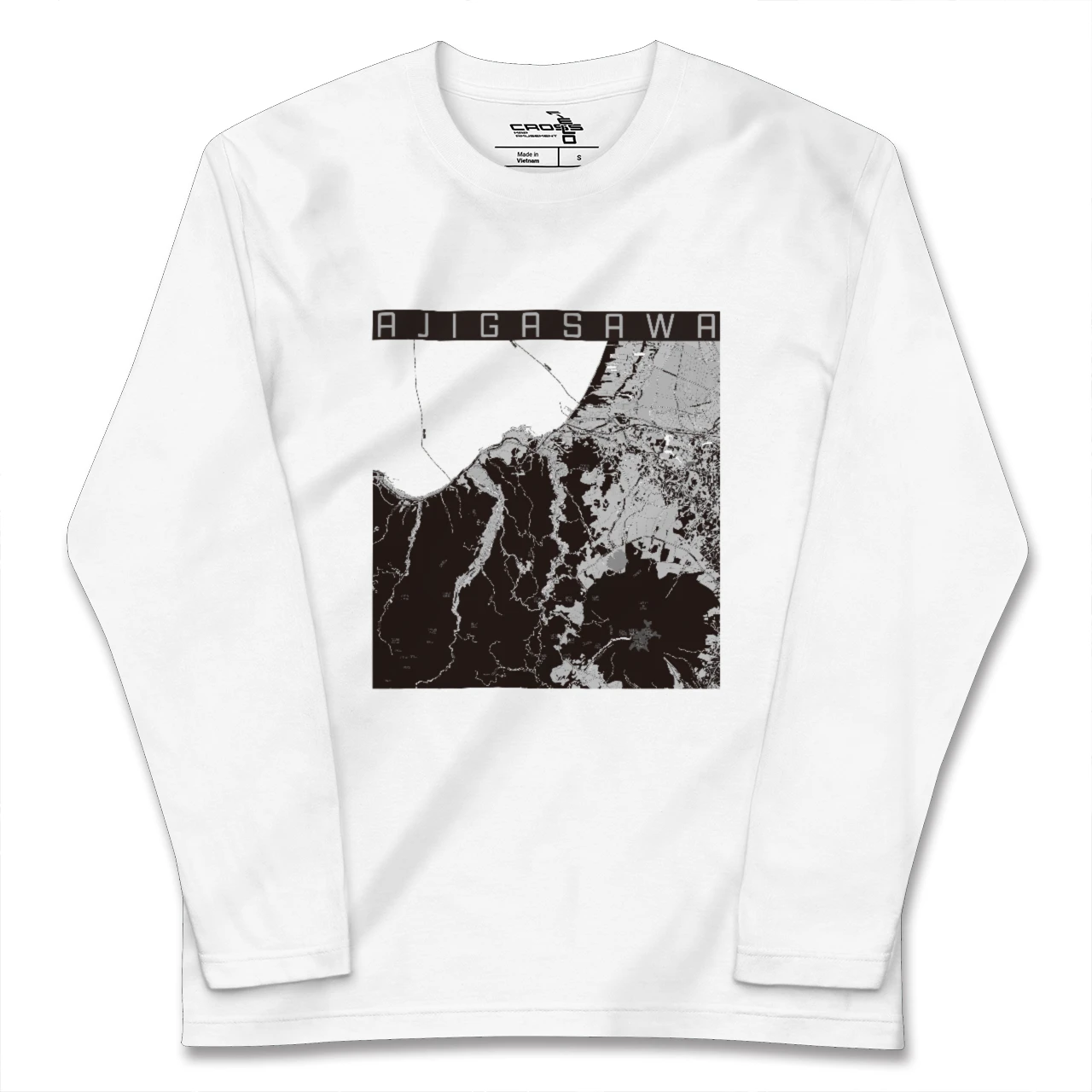 【鰺ヶ沢(青森県)】地図柄ロングスリーブTシャツ