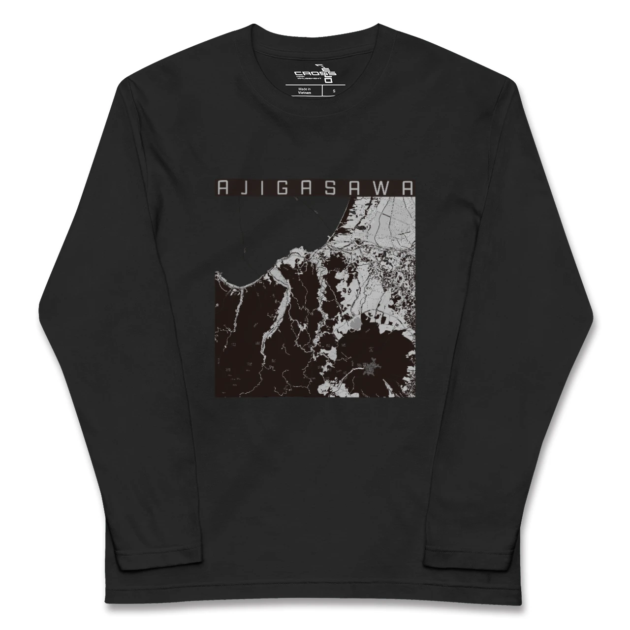 【鰺ヶ沢(青森県)】地図柄ロングスリーブTシャツ