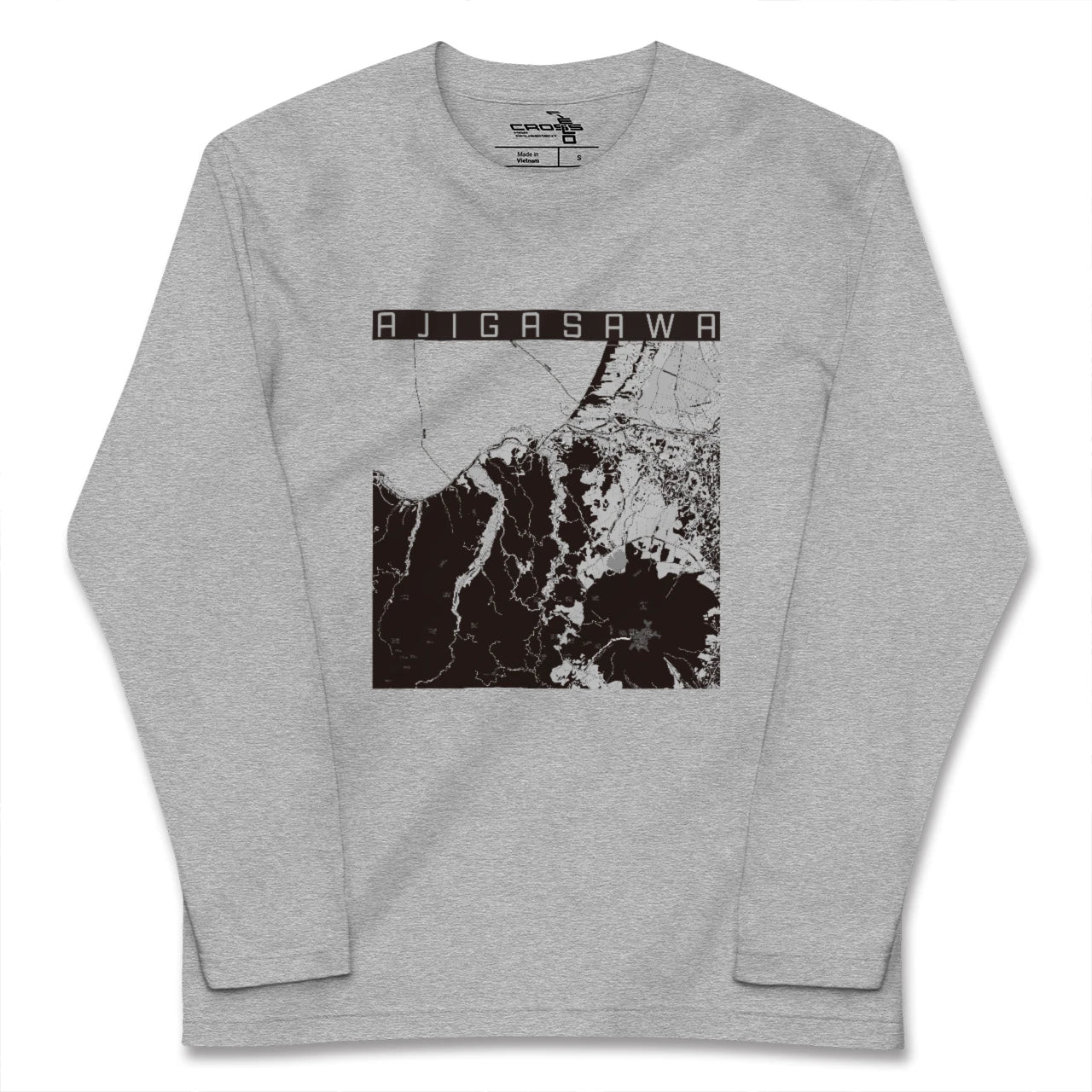 【鰺ヶ沢(青森県)】地図柄ロングスリーブTシャツ